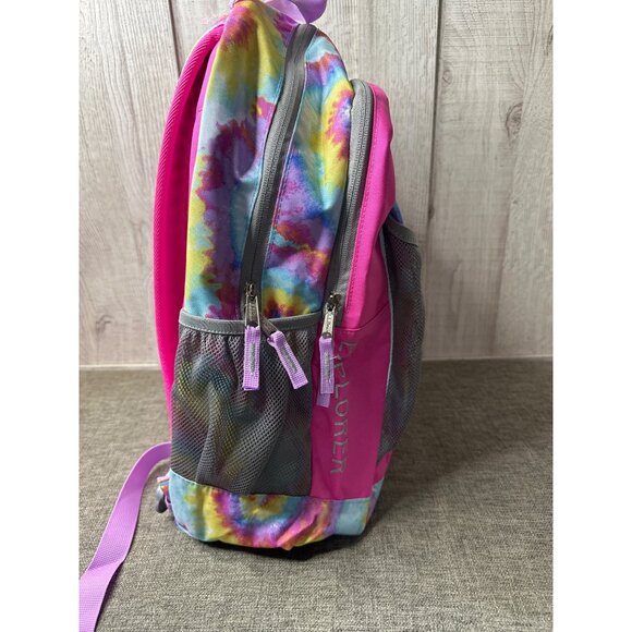 L L Bean Explorer Tie Dye Kids Backpack w/ Multiple Compartments & Adj Straps - Picture 6 of 12